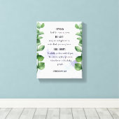 Bijbelvers waterverf eucalyptus poster canvas afdruk (Insitu (Houten vloer))