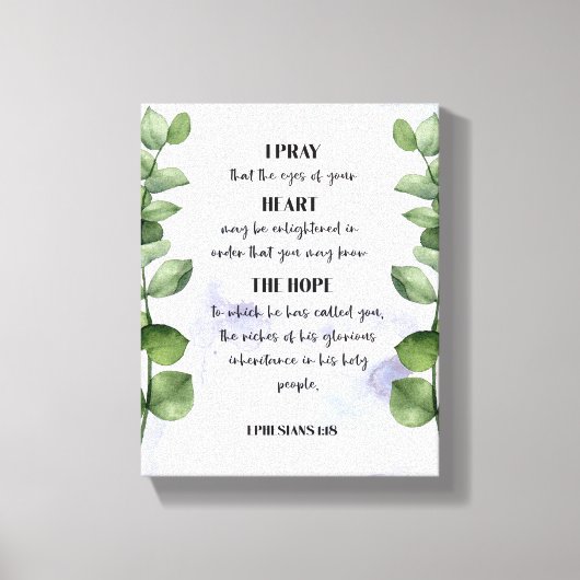 Bijbelvers waterverf eucalyptus poster canvas afdruk (Voorkant)