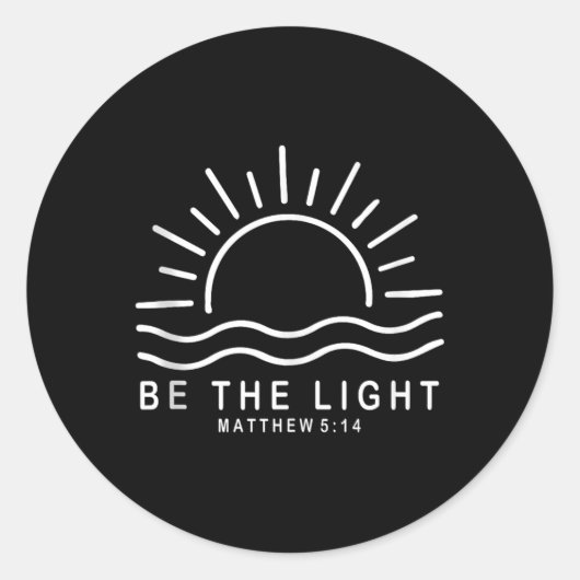 Bijbelvers Wees het licht Matteüs 5 14 Jezus inspi Ronde Sticker (Voorkant)