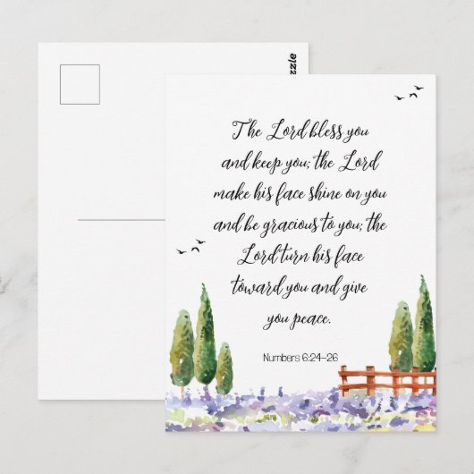 Bijbelvers - zegen: De Lord-scriptie Briefkaart (Voorkant / Achterkant)