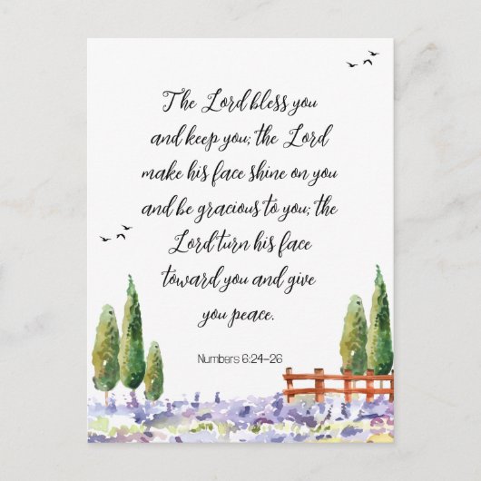 Bijbelvers - zegen: De Lord-scriptie Briefkaart (Voorkant)