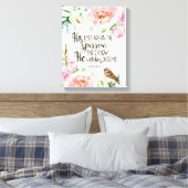 Bijbelvers 'Zijn ogen zijn op de mus' kunstwerk Canvas Afdruk (Insitu (Slaapkamer))