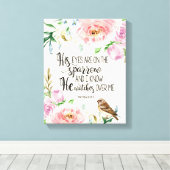 Bijbelvers 'Zijn ogen zijn op de mus' kunstwerk Canvas Afdruk (Insitu (Houten vloer))