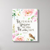 Bijbelvers 'Zijn ogen zijn op de mus' kunstwerk Canvas Afdruk (Voorkant)