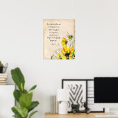 Bijbelvers Zonnebloem Schrift Wall Art Poster (Thuiskantoor)