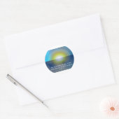 Bijbelvers & Zonsondergang Ronde Sticker (Envelop)