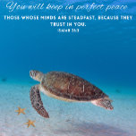 Bijbelverse 20x20 Schilderachtig Ocean Motivatie p Legpuzzel<br><div class="desc">Isaiah 26:3 ''Je zal hem in volmaakte vrede houden... ''. Schildpad zwemt onder het zee met twee zeesterren op de zandige oceaanbodem.</div>