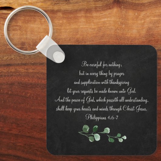 Bijbelverse aangepaste Christelijke cadeauSleutelh Sleutelhanger (Voorkant)