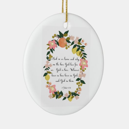 Bijbelverse art - 1 John 4:16 Keramisch Ornament (Rechts)