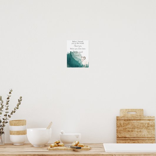 Bijbelverse Art Print Jeremiah 1:5 (Keuken)