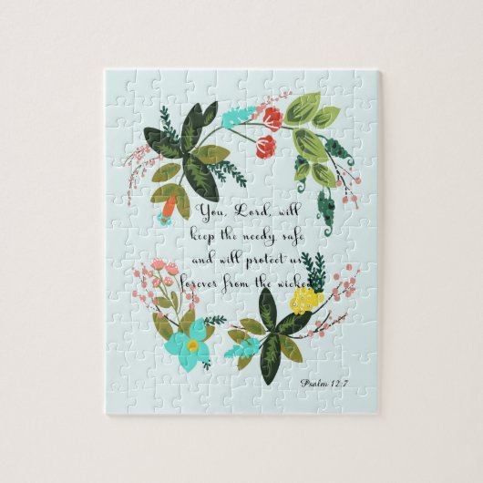Bijbelverse art - psalm 12:7 legpuzzel (Verticaal)