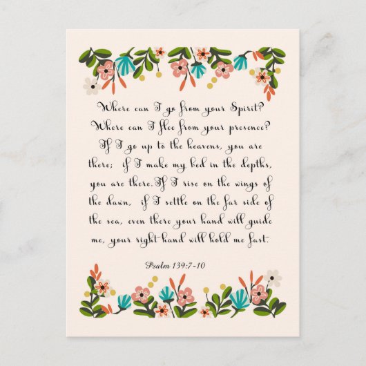 Bijbelverse art - psalm 139:7-10 briefkaart (Voorkant)