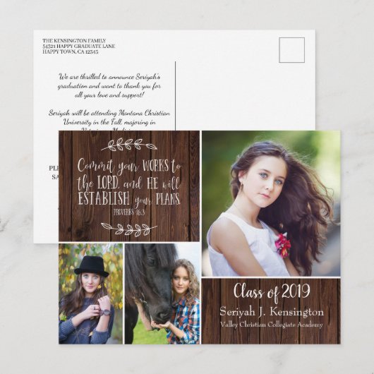 Bijbelverse bijbelse bijbelse bijtse Christelijke  Briefkaart (Voorkant / Achterkant)