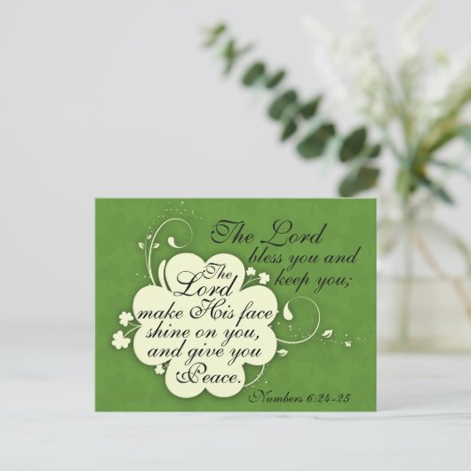 Bijbelverse Blessing Irish Design Custom Briefkaar Briefkaart (Staand voorkant)