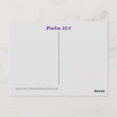 Bijbelverse Briefkaart Psalm 32:8 Teach me (Achterkant)