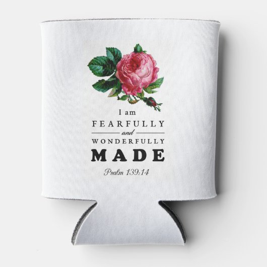 Bijbelverse, comfortabel en prachtig gemaakt Roos Blikjeskoeler (Voorkant)