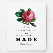 Bijbelverse, comfortabel en prachtig gemaakt Roos Muismat (Voorkant)