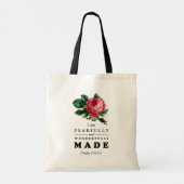 Bijbelverse, comfortabel en prachtig gemaakt Roos Tote Bag (Achterkant)