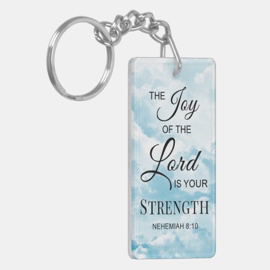 Bijbelverse De vreugde van de Heer is uw Sterkte K Sleutelhanger (Voorkant Links)