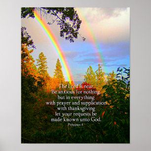 Bijbelverse dubbelregenboogfotocanvas afdrukken poster