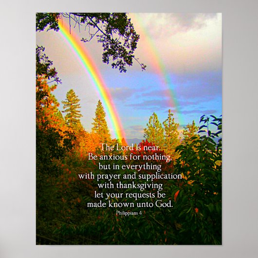 Bijbelverse dubbelregenboogfotocanvas afdrukken poster (Voorkant)