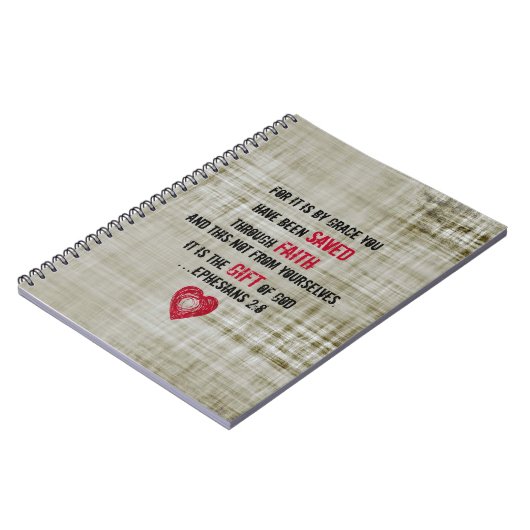 Bijbelverse esthesians 2:8 notitieboek (Linkerzijde)