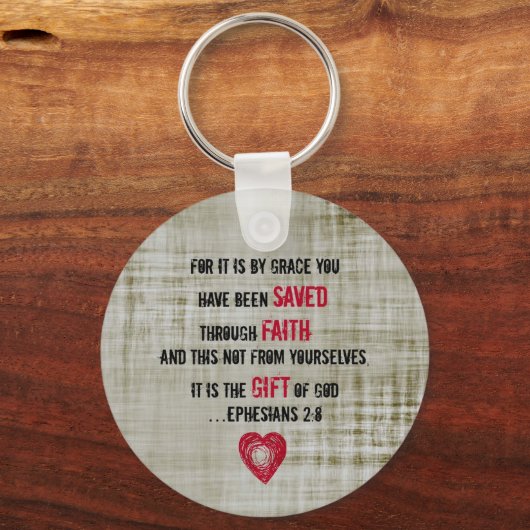 Bijbelverse esthesians 2:8 sleutelhanger (Voorkant)