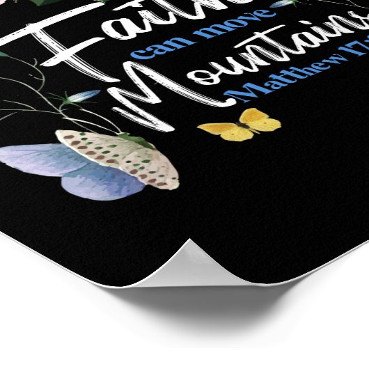 Bijbelverse Faith kan de bergen Matthew 17:20 verp Poster (Hoek)