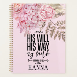 Bijbelverse Floral roze Blush Pampas Grass Planner