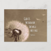Bijbelverse: God zit in haar, ze zal niet herfsten Briefkaart (Voorkant)