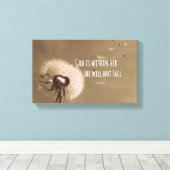 Bijbelverse: God zit in haar, ze zal niet herfsten Canvas Afdruk (Insitu (Houten vloer))