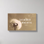 Bijbelverse: God zit in haar, ze zal niet herfsten Canvas Afdruk (Voorkant)