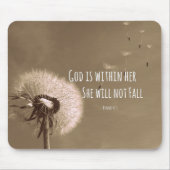 Bijbelverse: God zit in haar, ze zal niet herfsten Muismat (Voorkant)