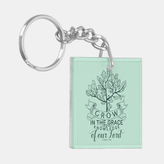 Bijbelverse groei in Grace Sleutelhanger (Voorkant Links)