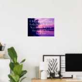 Bijbelverse herinnering Isaiah 25:1 op zonsonderga Poster (Thuiskantoor)