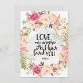 Bijbelverse, hou van elkaar, John 13:34. Kaart (Voorkant / Achterkant)