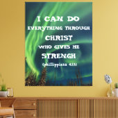 Bijbelverse Inspirerend prijsopgave noordelijk lic Canvas Afdruk (Insitu (Woonkamer))