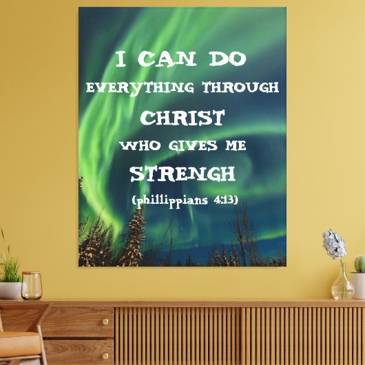 Bijbelverse Inspirerend prijsopgave noordelijk lic Canvas Afdruk (Insitu (Woonkamer))