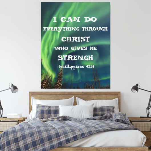 Bijbelverse Inspirerend prijsopgave noordelijk lic Canvas Afdruk (Insitu (Slaapkamer))