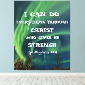 Bijbelverse Inspirerend prijsopgave noordelijk lic Canvas Afdruk (Insitu (Houten vloer))