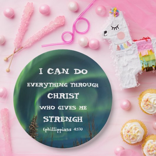 Bijbelverse Inspirerend prijsopgave noordelijk lic Papieren Bordje (Feest)