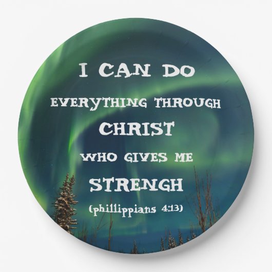 Bijbelverse Inspirerend prijsopgave noordelijk lic Papieren Bordje (Voorkant)