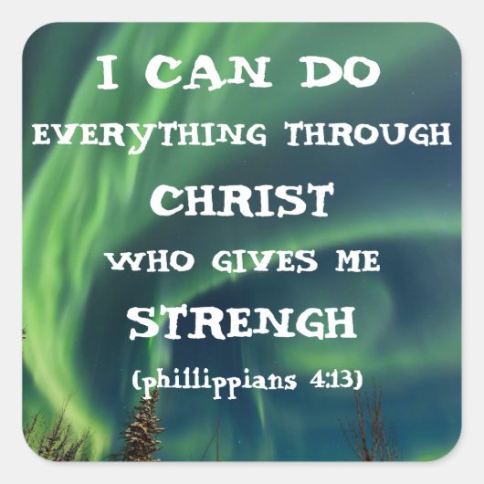 Bijbelverse Inspirerend prijsopgave noordelijk lic Vierkante Sticker (Voorkant)