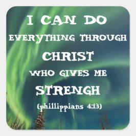 Bijbelverse Inspirerend prijsopgave noordelijk lic Vierkante Sticker