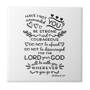 Bijbelverse Joshua 1:9 Tegeltje