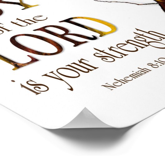 Bijbelverse, Joy of the Lord, Bird Painting, Art Poster (Hoek)