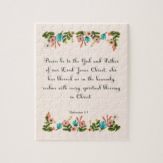 Bijbelverse kunst - Ephesianen 1:3 Legpuzzel (Verticaal)