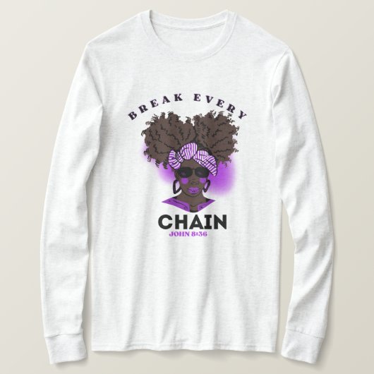 Bijbelverse lange hoes T-shirt voor zwarte vrouwen (Design voorkant)