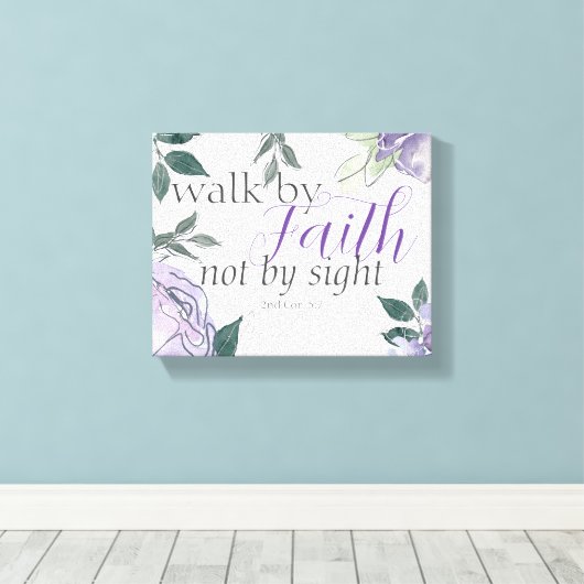 Bijbelverse loopbaan aanwakkeren door geloof niet canvas afdruk (Insitu (Houten vloer))