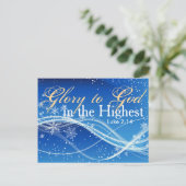 Bijbelverse Luke 2:14 Glory naar God Briefkaart (Staand voorkant)